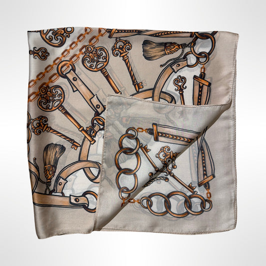 Golden Keys Silk Scarf